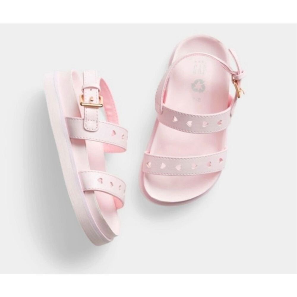 Brand New Baby Girls Gap Laser Cut Heart Slingback Summer Sandals - Sz 5/6